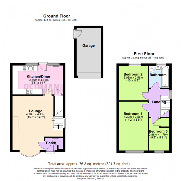 Floor Plan Image for 3 Bedroom Semi-Detached House for Sale in Cheviot Close, Horwich, Bolton
