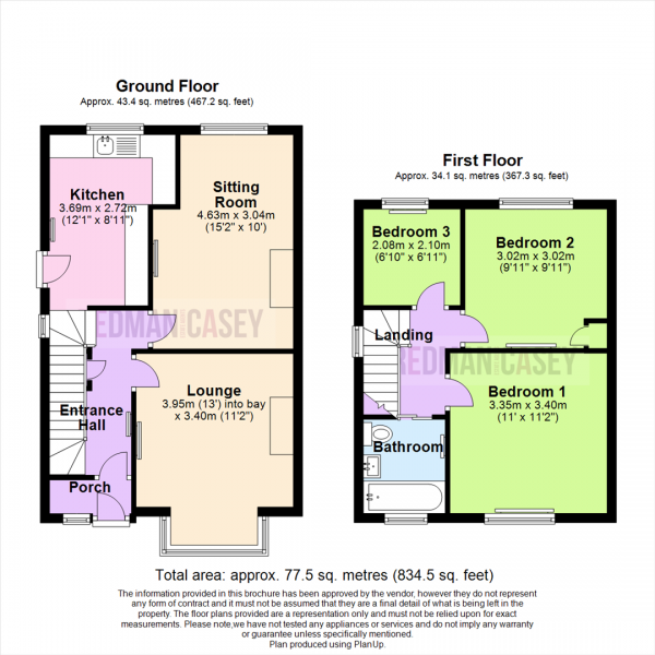 Floor Plan Image for 3 Bedroom Semi-Detached House for Sale in Meadow Way, Blackrod, Bolton
