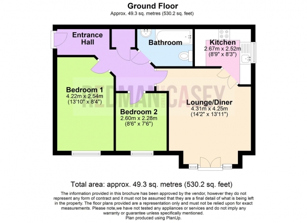 Floor Plan Image for 2 Bedroom Apartment for Sale in Evergreen Avenue, Horwich