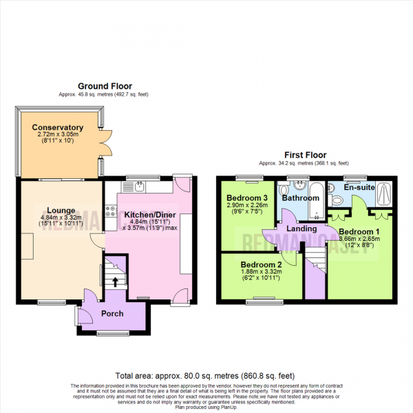 Floor Plan for 3 Bedroom Town House for Sale in Longworth Road, Horwich, Bolton, BL6, 7EY - OIRO &pound175,000