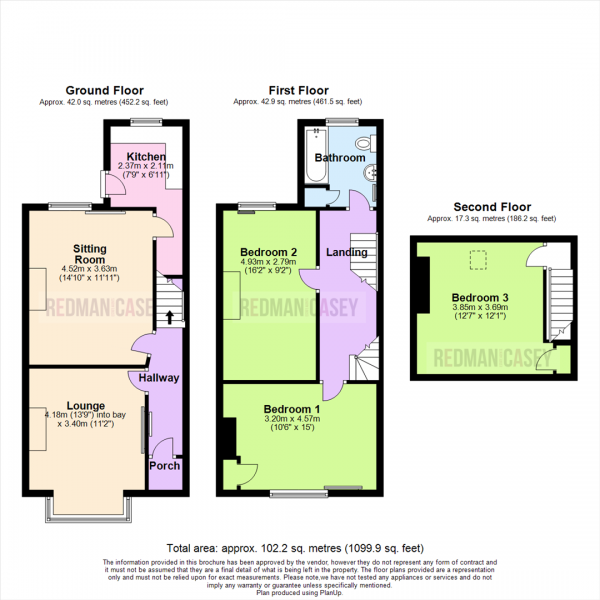 Floor Plan Image for 3 Bedroom Terraced House for Sale in Mornington Road, Heaton