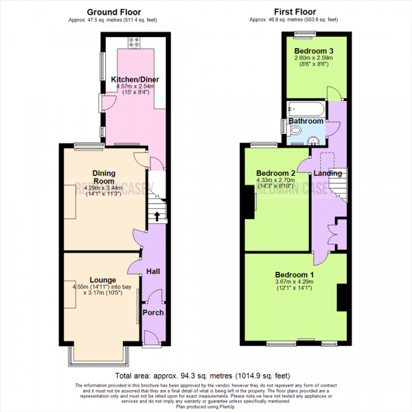 Floor Plan Image for 3 Bedroom Terraced House for Sale in Brownlow Road, Horwich, Bolton