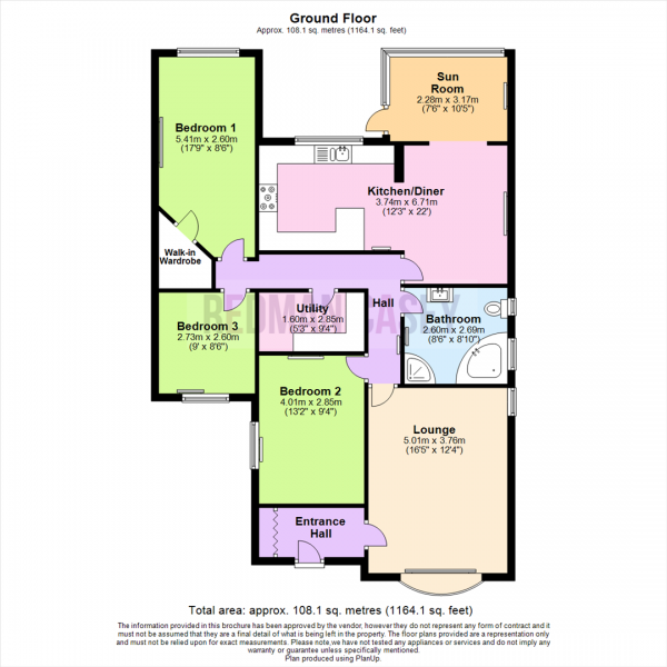 Floor Plan Image for 3 Bedroom Detached Bungalow for Sale in Chesterton Drive, Ladybridge, Bolton