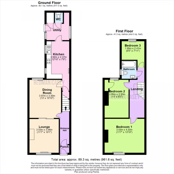 Floor Plan for 3 Bedroom Terraced House for Sale in St Annes Road, Horwich, Bolton, BL6, 7EJ - Offers Over &pound170,000