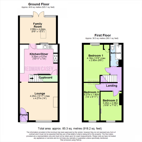 Floor Plan Image for 3 Bedroom Terraced House for Sale in Lever Hall Road, Breightmet, Bolton