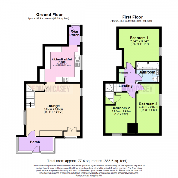 Floor Plan Image for 3 Bedroom Cottage for Sale in Big Fold, Blackrod, Bolton