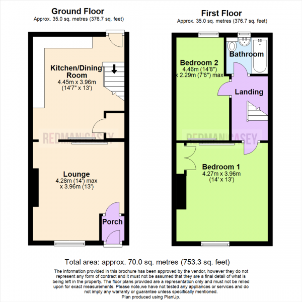 Floor Plan Image for 2 Bedroom Cottage for Sale in Lee Lane, Horwich