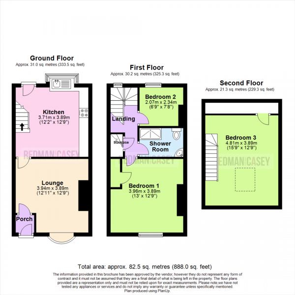 Floor Plan Image for 3 Bedroom Terraced House for Sale in Carwood Grove, Horwich