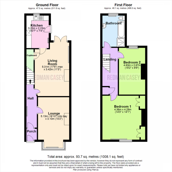 Floor Plan Image for 2 Bedroom Terraced House for Sale in Leicester Avenue, Horwich