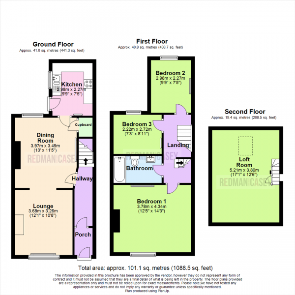 Floor Plan Image for 3 Bedroom Terraced House for Sale in Crown Lane, Horwich, Bolton