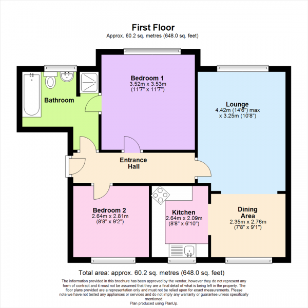 Floor Plan Image for 2 Bedroom Apartment to Rent in Angelbank, Horwich, Bolton