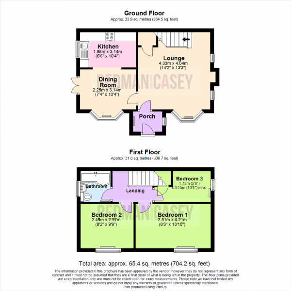 Floor Plan Image for 3 Bedroom Property for Sale in Springburn Close, Horwich, Bolton