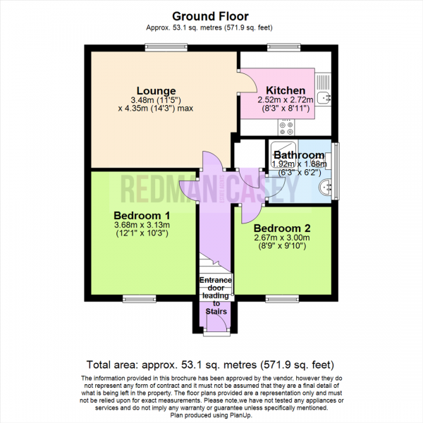 Floor Plan Image for 2 Bedroom Apartment for Sale in Rushey Field, Bromley Cross, Bolton