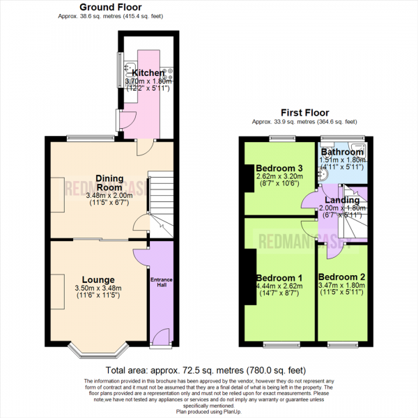 Floor Plan Image for 3 Bedroom Terraced House for Sale in Arkwright Street, Horwich, Bolton