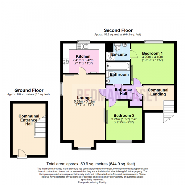 Floor Plan Image for 2 Bedroom Apartment to Rent in Beaumont Rise, Deane, Bolton