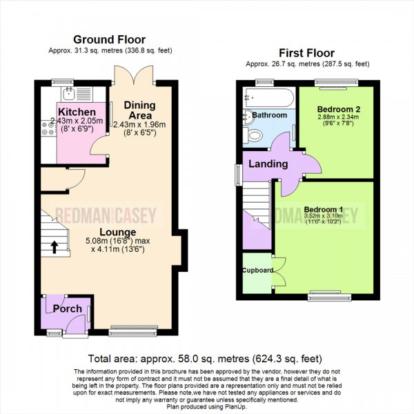 Floor Plan Image for 2 Bedroom Semi-Detached House for Sale in Lowerbrook Close, Horwich, Bolton