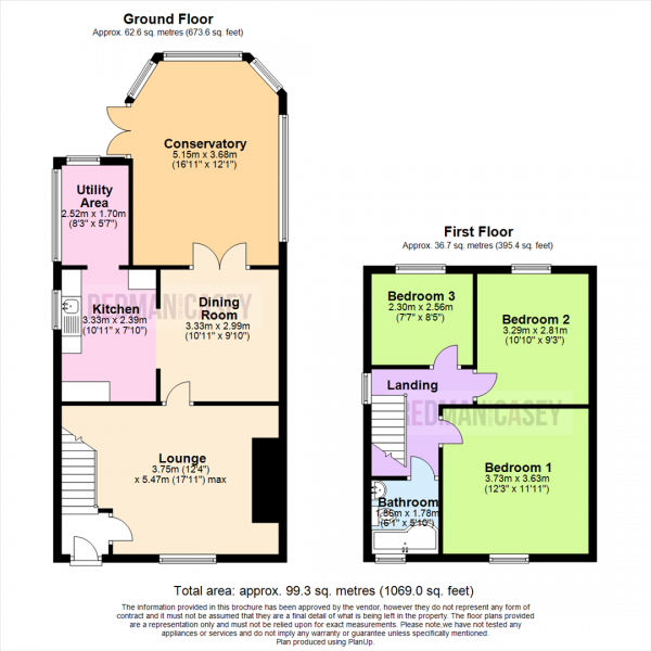 Floor Plan Image for 3 Bedroom Semi-Detached House for Sale in Vale Avenue, Horwich, Bolton