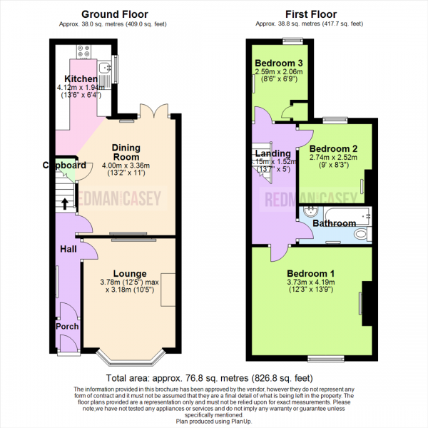 Floor Plan Image for 3 Bedroom Terraced House for Sale in Mary Street East, Horwich, Bolton