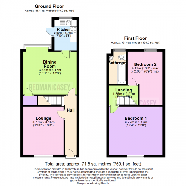 Floor Plan Image for 2 Bedroom Terraced House to Rent in Knowsley Grove, Horwich, Bolton