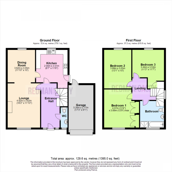 Floor Plan Image for 3 Bedroom Property for Sale in Elgol Drive, Ladybridge, Bolton