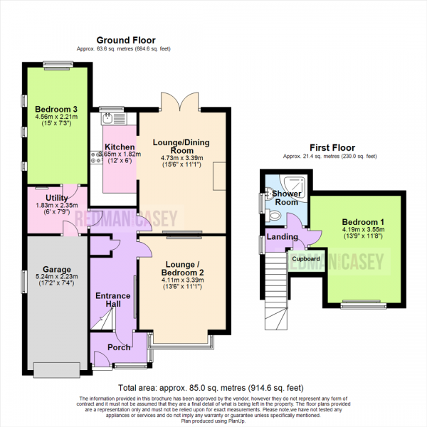 Floor Plan Image for 2 Bedroom Semi-Detached House for Sale in Manchester Road, Blackrod, Bolton