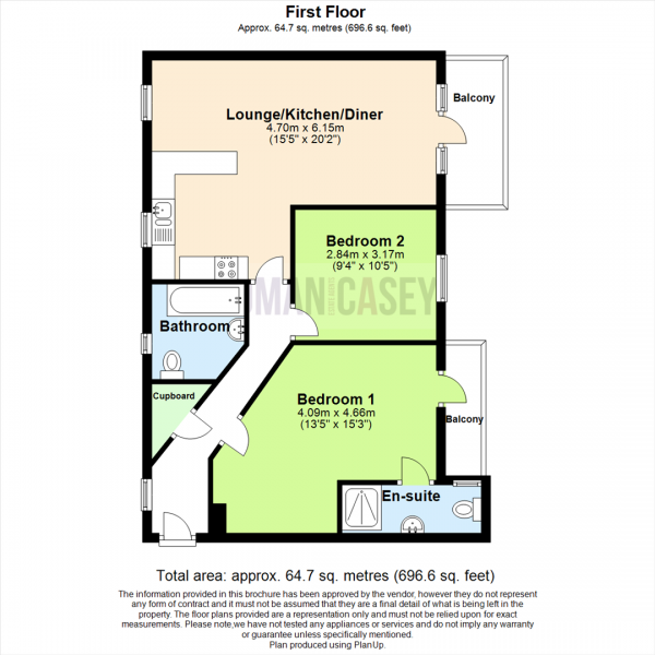 Floor Plan Image for 2 Bedroom Flat for Sale in Lostock Lane, Lostock, BL6 4GG