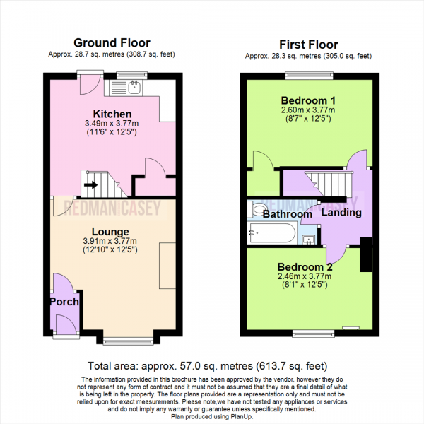 Floor Plan Image for 2 Bedroom Terraced House for Sale in Watt Street, Horwich, Bolton