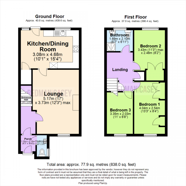 Floor Plan Image for 3 Bedroom Semi-Detached House for Sale in Pembroke Close, Horwich, Bolton