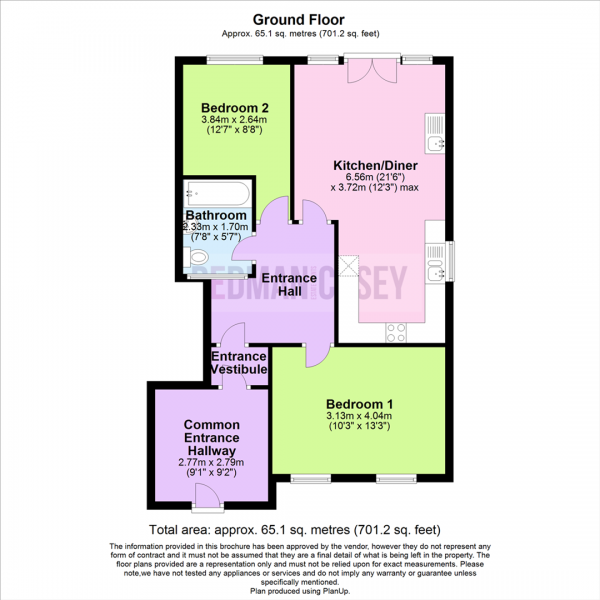 Floor Plan Image for 2 Bedroom Apartment for Sale in Friargate, Horwich, Bolton