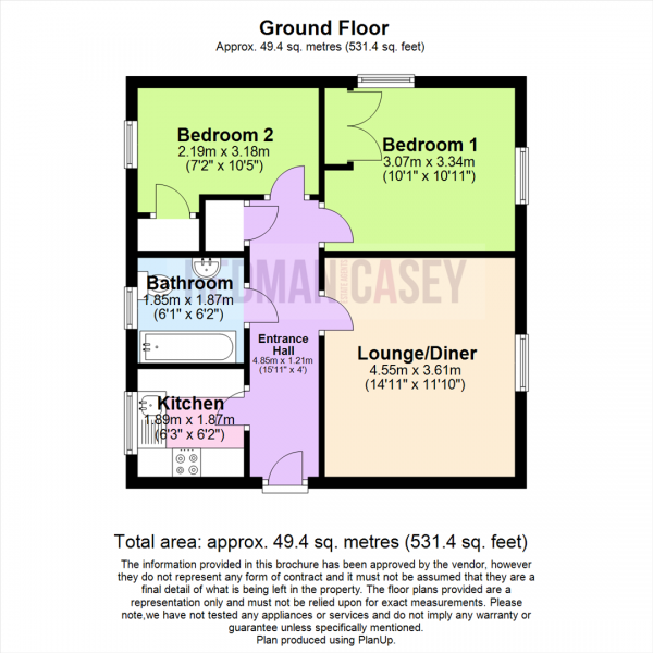 Floor Plan Image for 2 Bedroom Apartment for Sale in Hazel Pear Close, Horwich, Bolton