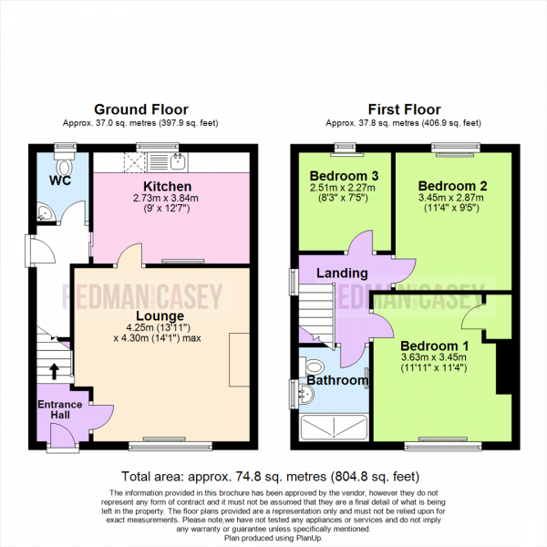 Floor Plan for 3 Bedroom Semi-Detached House for Sale in Tudor Avenue, Bolton, BL1, 4LR - Offers Over &pound130,000