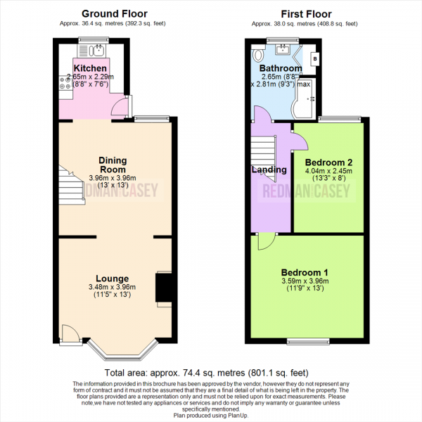 Floor Plan for 2 Bedroom Terraced House for Sale in Mary Street East, Horwich, Bolton, BL6, 7JS -  &pound154,995