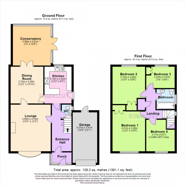 Floor Plan Image for 4 Bedroom Detached House for Sale in Wimborne Close, Lostock, Bolton