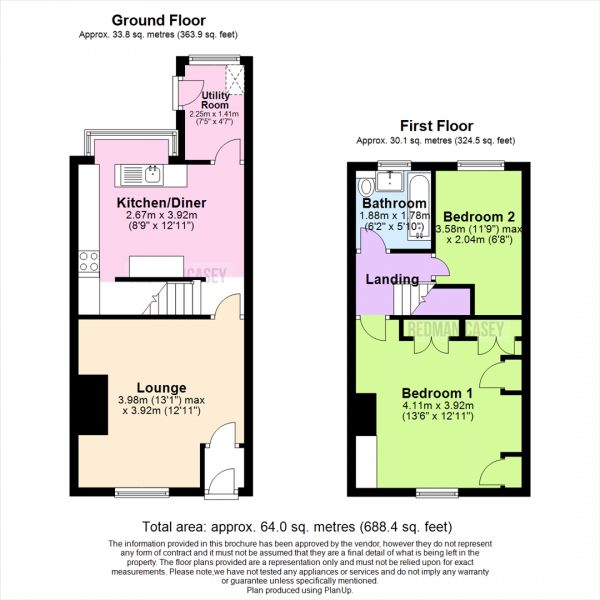 Floor Plan Image for 2 Bedroom Terraced House for Sale in Catherine Street East, Horwich, Bolton