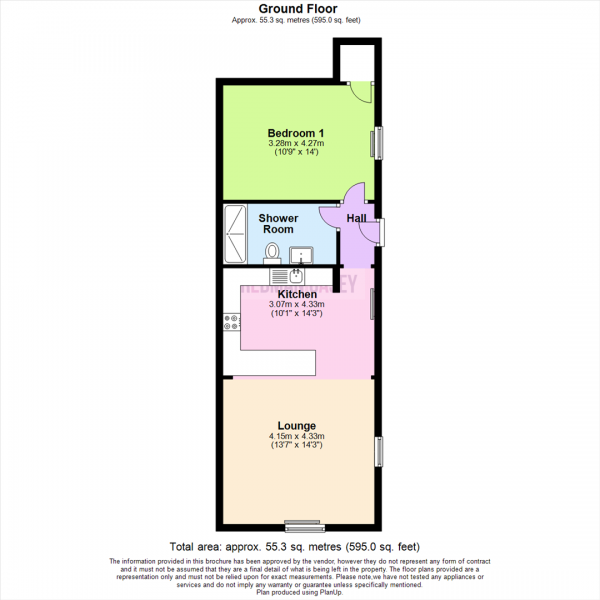 Floor Plan Image for 1 Bedroom Flat to Rent in High Street, Belmont, Bolton
