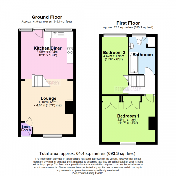 Floor Plan Image for 2 Bedroom Terraced House for Sale in Holly Grove, Smithills, Bolton