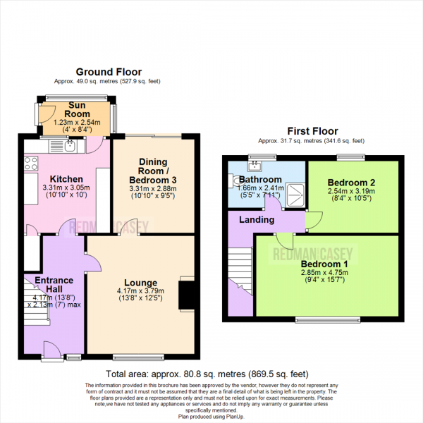 Floor Plan Image for 2 Bedroom Semi-Detached Bungalow for Sale in Blackhorse Avenue, Blackrod, Bolton