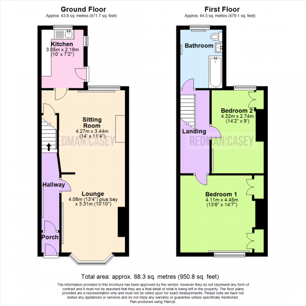 Floor Plan for 2 Bedroom Terraced House for Sale in Chorley New Road, Horwich, Bolton, BL6, 5PS - OIRO &pound130,000