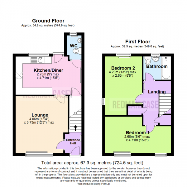 Floor Plan Image for 2 Bedroom Semi-Detached House for Sale in Pembroke Close, Horwich, Bolton