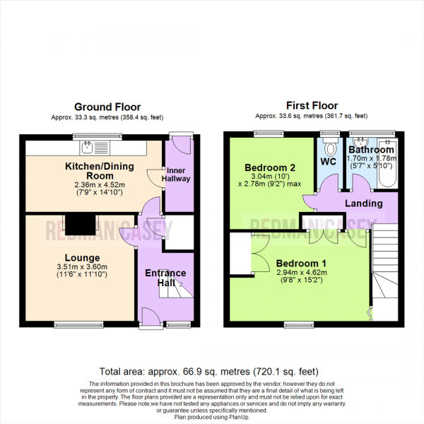 Floor Plan Image for 2 Bedroom Town House for Sale in Holmfield Green, Bolton