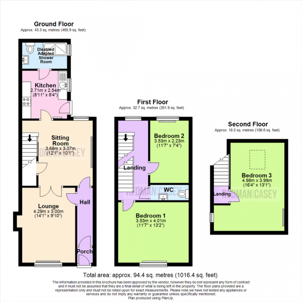 Floor Plan Image for 3 Bedroom Terraced House for Sale in Nebo Street, Daubhill, Bolton