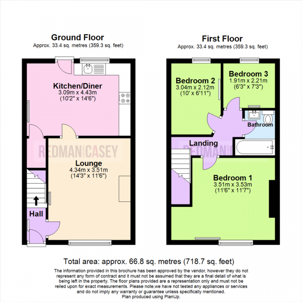 Floor Plan for 3 Bedroom Terraced House for Sale in Siemens Street, Horwich, Bolton, BL6, 5PR - OIRO &pound135,000