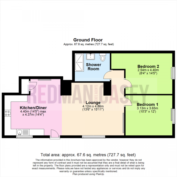 Floor Plan Image for 2 Bedroom Apartment to Rent in High Street, Belmont, Bolton