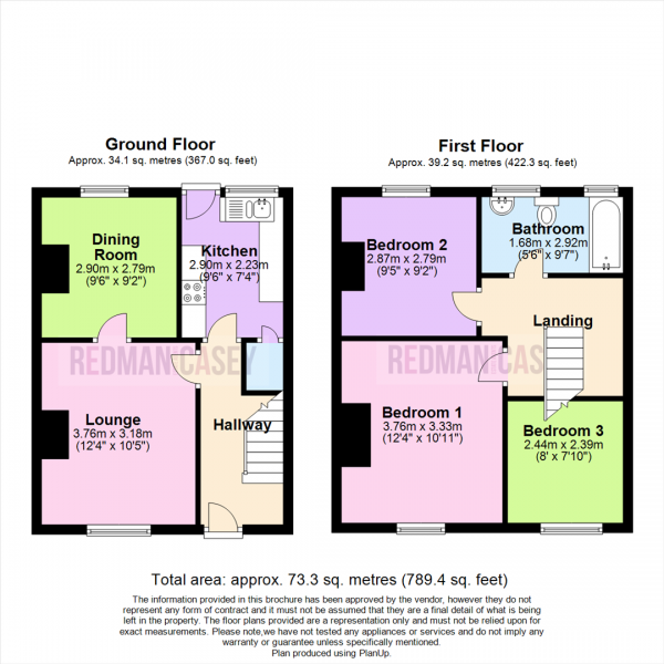 Floor Plan Image for 3 Bedroom Town House for Sale in Ennerdale Grove, Farnworth, Bolton