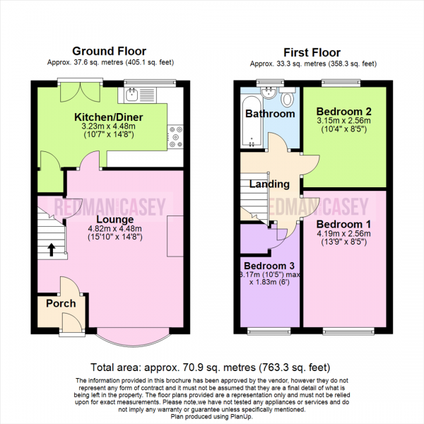 Floor Plan Image for 3 Bedroom Town House for Sale in Chiltern Close, Horwich, Bolton