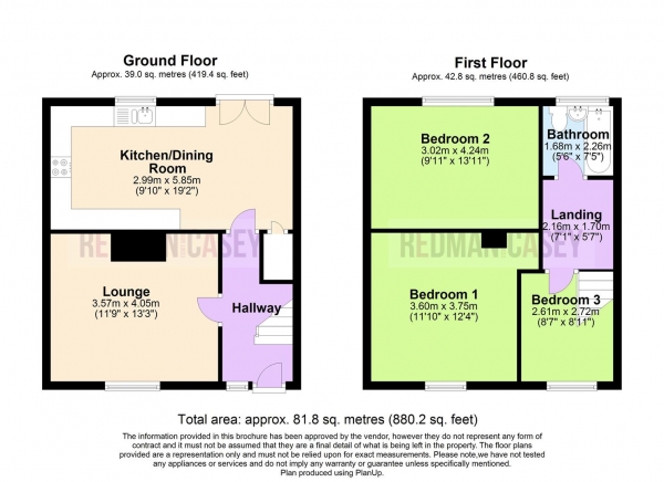 Floor Plan Image for 3 Bedroom Town House for Sale in Ainsworth Avenue, Horwich, Bolton