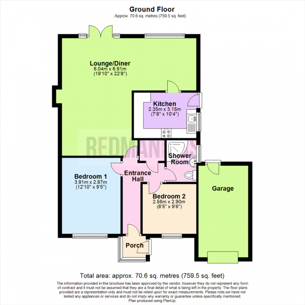 Floor Plan Image for 2 Bedroom Semi-Detached Bungalow for Sale in Heathfield Drive, Morris Green, Bolton