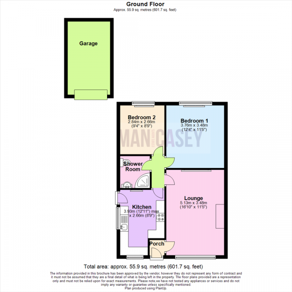 Floor Plan Image for 2 Bedroom Semi-Detached Bungalow for Sale in Melbourne Grove, Horwich, Bolton