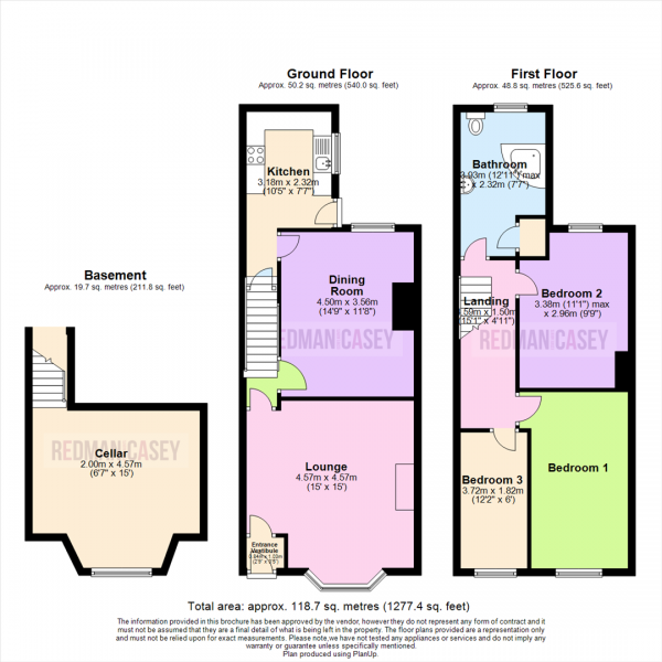 Floor Plan for 3 Bedroom Terraced House for Sale in Chorley New Road, Horwich, Bolton, BL6, 7QA -  &pound160,000