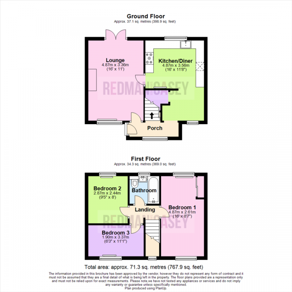 Floor Plan Image for 3 Bedroom Town House for Sale in Green Lane, Horwich, Bolton